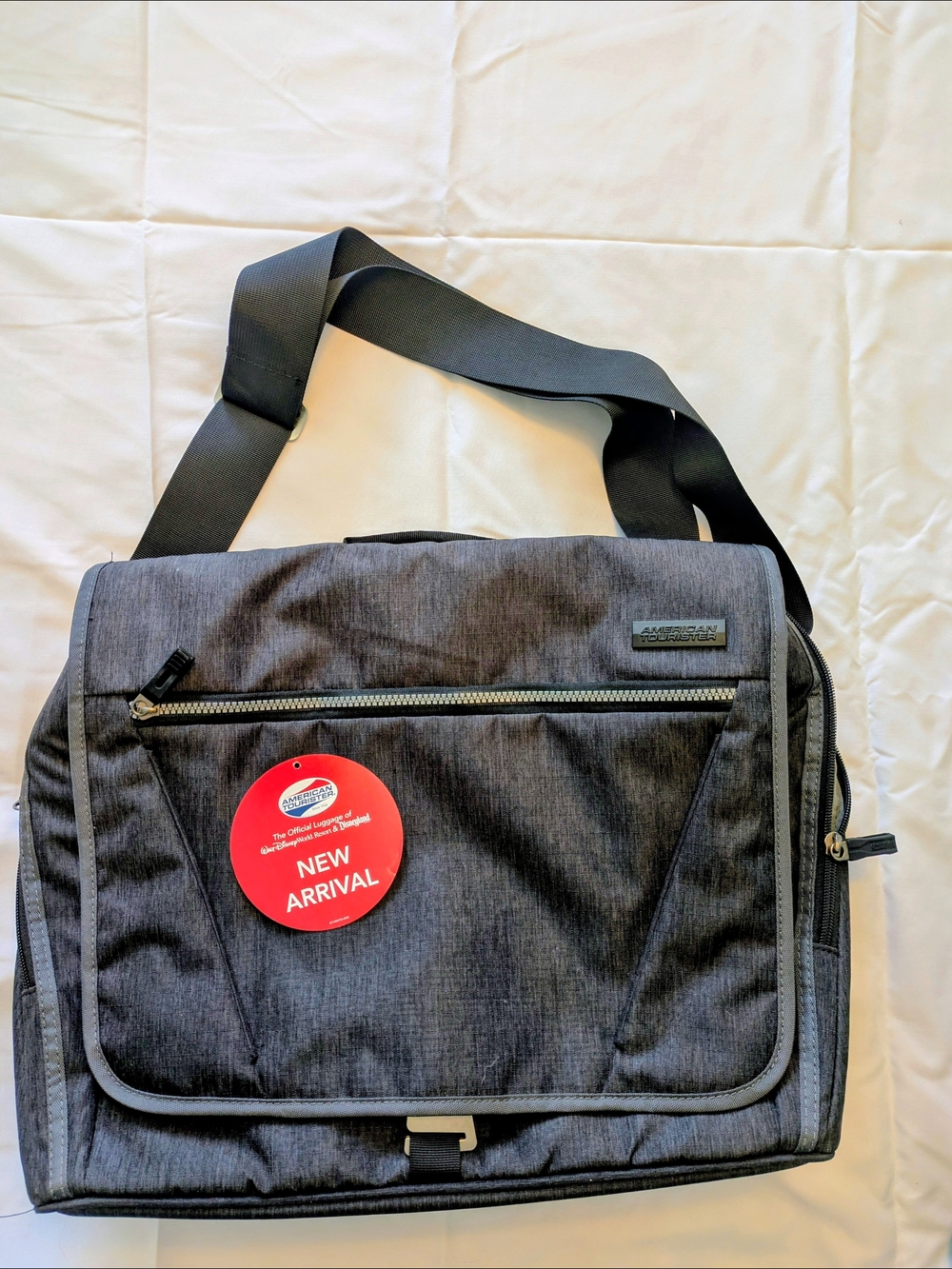 American Tourister Dark Gray Messenger Bag with Black Strap